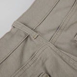 Purpdrank  Vintage Grey Low Rise Denim Pants Retro Pocket Patchwork Slim-fitting Micro-flared Jeans for Women Casual Streetwear y2k