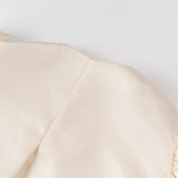Purpdrank  Spring New Women's Fashion Style Loose and Versatile Satin Bubble Sleeves Loose Short Top