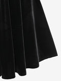 Purpdrank - Plus Size Lace-up Grommets Velvet Cami Dress And Hooded Cropped Top Women Winter Vestidos Black Dresses Robe Two Pieces