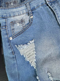 Purpdrank  European and American Summer New Sexy High Waist Tight Piercing High Elasticity Jeans for Women Denim Shorts Plus Size