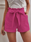 Purpdrank   Shorts Women Bow Tie Lace Up Wide Leg Shorts High Waist Pockets Casual Streetwear Summer New Fashion Loose Shorts