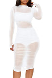 Purpdrank  Summer New European Nightclub Gauze Dress + Small Vest + Shorts Three-piece Set Women Clothing Sexy Dress