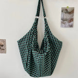 Purpdrank  Colorful Plaid Shoulder Bags for Women Large Capacity Portable Ladies Tote Underarm Bag Travel Outdoor Female Casual Handbags
