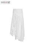 Purpdrank  Holiday Solid Split Asymmetrical Skirts Beach Style Casual Mid-Waisted Maxi Skirts Women 2025 Summer Fashion Streetwear