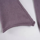 Purpdrank  Autumn Korean Casual All Match V Neck Long Sleeve Slim Flower Jacquard Knitted Pullover
