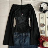 Purpdrank  2000s American Vintage Dark Gothic Long Sleeve Loose T Shirts Y2k Subculture Print Harajuku O Neck Autumn Tees Women Casual Tops