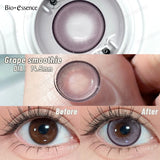 Purpdrank  1Pair Black Contact Lenses with Diopter Yearly 15.00mm Contacts Large Diameter Brown Big Eyes Makeup Soft Pupils