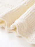Purpdrank  European style new arrival women's fashion versatile and elegant off-the-shoulder long-sleeved hollow-out knitted sweater.