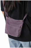 Purpdrank  Versatile Commuting Crossbody Mobile Phone Postman Bags for Men Japanese Washed Canvas Bag for Women