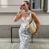 Purpdrank  Spring New Women's Fashionable and Stylish Style Slim Fit Versatile Print Wrapped Hip High Waist Skirt