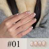 Purpdrank  4-Color Spring Summer Nails Ice Transparent Blue Glass Bead Cat Eye Gel Nail Polish Popular Whitening Versatile Upgrade Gel