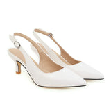Purpdrank  Pointed Toe Summer Sandals Women's Mules and Slingback Shoes Female Large Size 45 47 Elegant Heels Party Office Shoes For Women