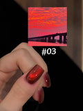 Purpdrank  12ML 10-Color Blue Series Blue Eyes Star Sea Cat Eye Gel Nail Polish New Summer Flash Lamp Cat Eye Nail Polish Nail Art
