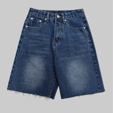 Purpdrank  Summer High Waist Vintage Women's Denim Shorts 2025 New Single Button Casual Loose Wide Leg Jeans Half Pants Female