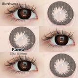 Purpdrank  2Pcs Gray Contact Lenses with Degree Yearly Blue Lens Colorcon Cosmetics Beauty Big Eyes Student Pupil Fast Shipping