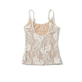 Purpdrank  2 colors 2025 Sexy O neck Apricot Lace Camis Women U Back Backless Crop Top Slim Camisoles Bra Tank Black