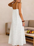 Purpdrank  Beach Casual Spaghrtti Strap Long Dress Women Summer Elegant Sleeveless Backless Lace Maxi Dresses Casual