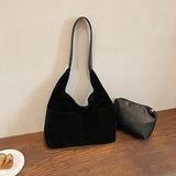Purpdrank  2-IN-1 Underarm Shoulder Bag Sets For Women Faux Suede Multi Pockets Large Capacity Shopper Tote Bag 2025 Latest Handbags