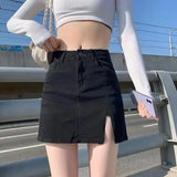 Purpdrank  Clothes Pants Tight Women's Skirt Wrap Skirts for Woman Jeans Chorts Sexy with Slit Blue Denim Y2k A Line Fashion Summer V