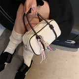 Purpdrank  Mini Square Top-handle Bags For Women Contrast Color Small Boston Shoulder Crossbody Bag 2025 New Luxury Designer Handbags