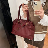 Purpdrank  Retro Underarm Shoulder Bags For Women 2025 Luxury Designer Handbag Two Sized Large Capacity Business Commute Shopper Tote