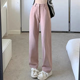 Purpdrank Woman Vintage Wide Leg Jeans Girls High Waist Pants Female Fashion Black Black Grey Retro Blue Light Blue Pink Denim Trousers