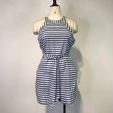 Purpdrank   Hot Selling New Fashion Belt Striped off Shoulder Round Neck Hanging Neck Cotton Jumpsuit for Women