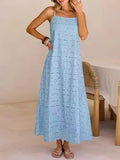 Purpdrank  Beach Casual Spaghrtti Strap Long Dress Women Summer Elegant Sleeveless Backless Lace Maxi Dresses Casual