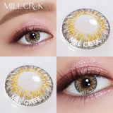 Purpdrank  2Pcs Eyes Contacts Lenses with Prescription Myopia Green Eyes Colored Lenses Beauty Pupil Diameter 14.5mm Yearly Use