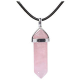 Purpdrank - Hexagonal Pointed Reiki Chakra Stone Pendant Necklace Women Girl  Jewelry 18inch Chain chunky Pendants