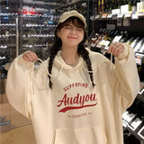 Purpdrank  Plush and Thickened Hooded Women's Hoodie Korean Version Loose Fit Student Japanese New Hooded Jacket Top