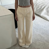 Purpdrank  Autumn American Casual Low Waist Solid All Match Pockets Slim Thick Straight Pants