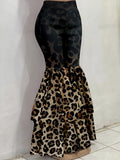 Purpdrank  Women Shiny Leopard Print Pants High Waist Trousers Office Work Lady Full Length Autumn Bottoms Capris 2026 Spring Summer