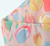 Purpdrank  Sexy Halter Collar Pink Gradient Tie dye print Cross lacing up Bow Backless Sling Dress Women Irregular Mini Dresses Robe
