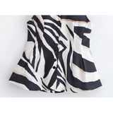Purpdrank  Striped Prints Pants Set Women 2 Piece Spring BacklessWaistcoat With Button Wide Leg Casual Trousers Women Outfit
