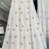 Purpdrank  Women Skirt Sweet Floral Embroidered High Waisted Gentle Skirts 2025 Summer New Slimming Patchwork Faldas Clothes