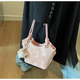  Purpdrank   New Sweet Style Zipper PU Square Women's Shoulder Crossbody Bag Solid Color Popular Commuting Fashion Small Square Bag