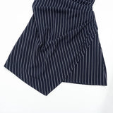 Purpdrank  Chic Blue & White Striped Shirt Dress Women Fashion Turn Down Collar Long Sleeve Pleats Slim Asymmetrical Hem Mini Dress