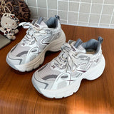 Purpdrank  Fashion Platform Women's Sneakers 2025 Spring Lace-Up Thick Bottom Vulcanize Shoes Woman Comfort Breathable Sports Shoes Ladies