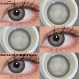 Purpdrank  2pcs Colored Contact Lenses Fashion Blue Green Eye Contacts Soft Black Lens Gray Beauty Pupils Brown Eyes Makeup Lens