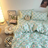 Purpdrank  Fresh Style Bedding Set 100% Cotton Bed Linen Set for Home постельное бельё набор Soft Duvet Cover Pillowcase with Bedsheets