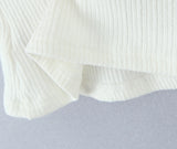 Purpdrank  Women Hollow out Through Buttons Pearl Knitted Short Sleeve Sweater Crop Pullovers Knitwear All Match Knitting Tops Jumper