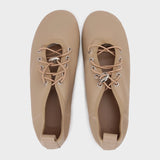 Purpdrank  Spring Lace Up Women's Shoes Soft Leather Outdoor Casual Ballet Flats Walking Large Gize Brand Comfortable Ladies Loafers
