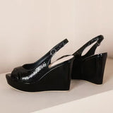 Purpdrank  hot sale new peep toe  Fashion buckle strap plus size Casual Sandals women summer Best Seller wedge