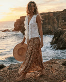 Purpdrank  Cotton Floral Embroidered Blouse Shirt Casual Sleeveless V Neck Lace-up Boho Beach Summer Women's Blouses Layered Lace Shirt
