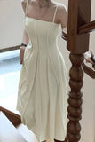 Purpdrank  Elegant Vintage Women's White Chiffon Dress with Spaghetti Straps for Women Sleeveless Casual Partyidos Fashion Robe Clothes