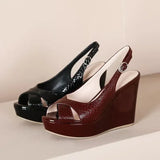 Purpdrank  hot sale new peep toe  Fashion buckle strap plus size Casual Sandals women summer Best Seller wedge