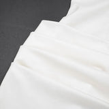 Purpdrank  Elegant Sleeveless Bodycon Dress for Women Fashion Solid Deep V Neck Shoulder Padded Slim Ruched Office Date Night Outfit