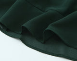 Purpdrank  French Style Retro Dark Green V neck Corset Style Sling Dress Women Elastic Back Ruffles Hem Short Dresses Summer Robe Vestidos