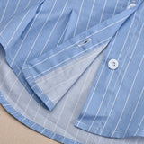 Purpdrank  Sexy Off Shoulder Straps Striped Women Shirts 2025 Summer Fashion Button Up Long Sleeve Irregular Office Shirt Female Y2K Tops